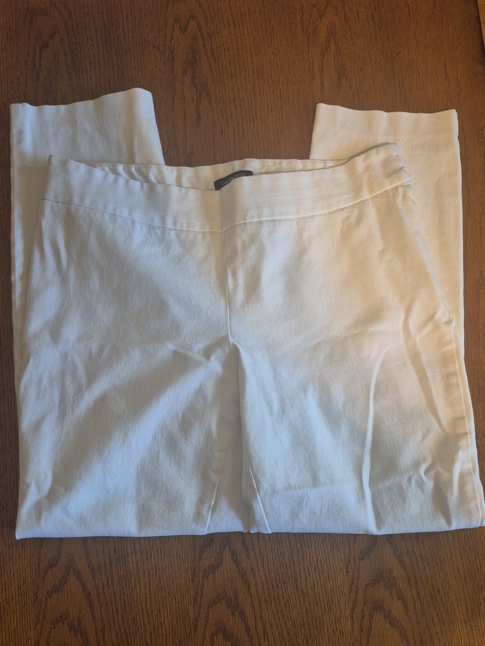 Lands' End Women's White Straight-Leg Ponte Jeans Size Fit 2 10